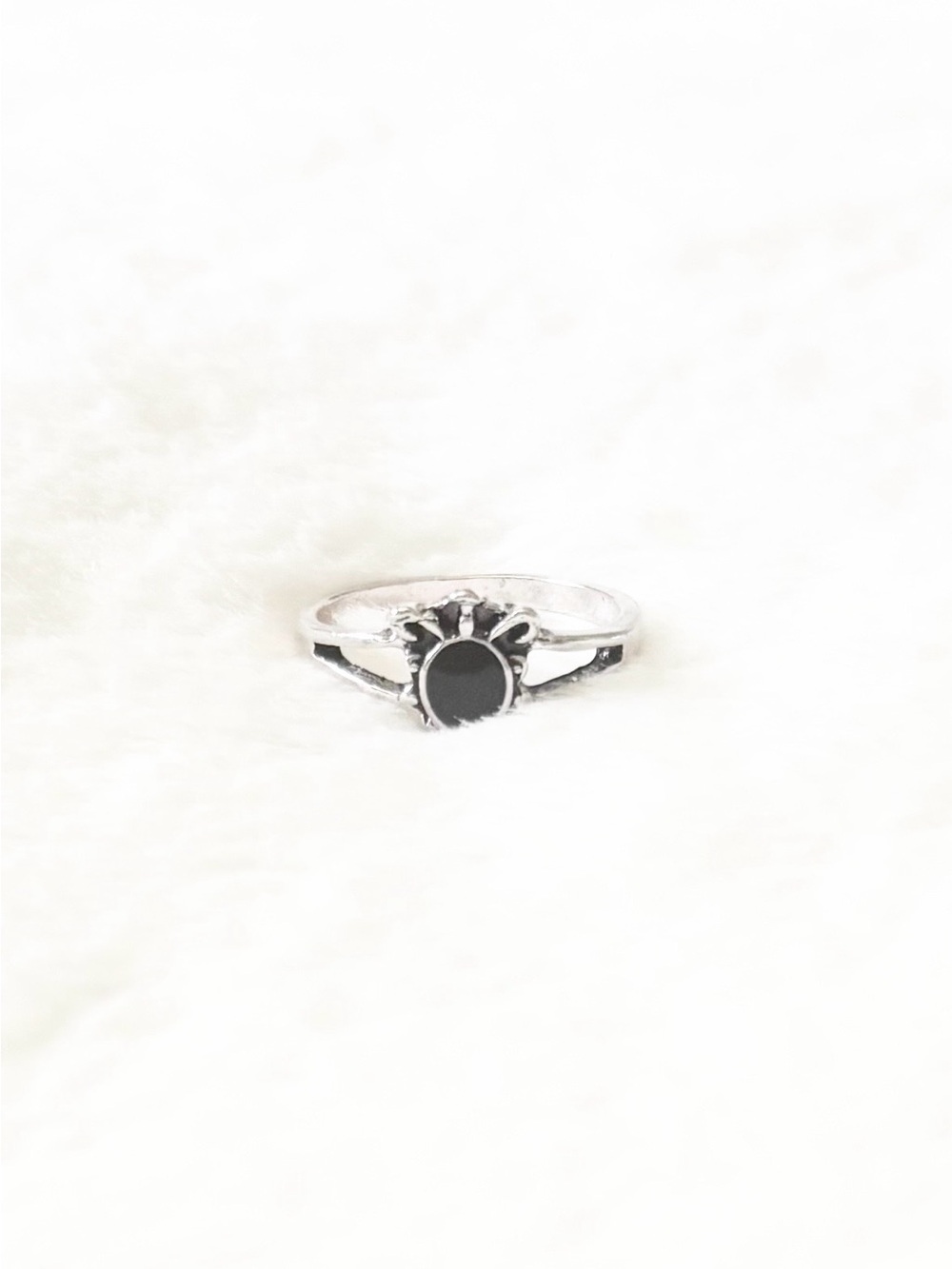 5/$8 🩷 MUST BUNDLE Silver Black Stone Ring